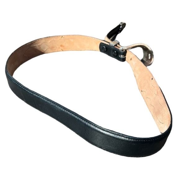 🌻Justin Top Grain Cowhide Black Leather Belt Size 28 - Picture 9 of 11